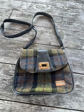 MUCROS Plaid Crossbody Bag in Multicolor Wool, from Ireland